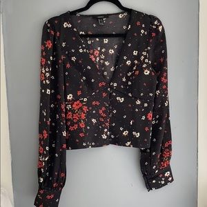 Black Floral Blouse